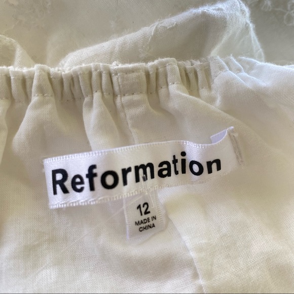 NWOT Reformation White Heaven Ruffle Midi Dress - Picture 11 of 13